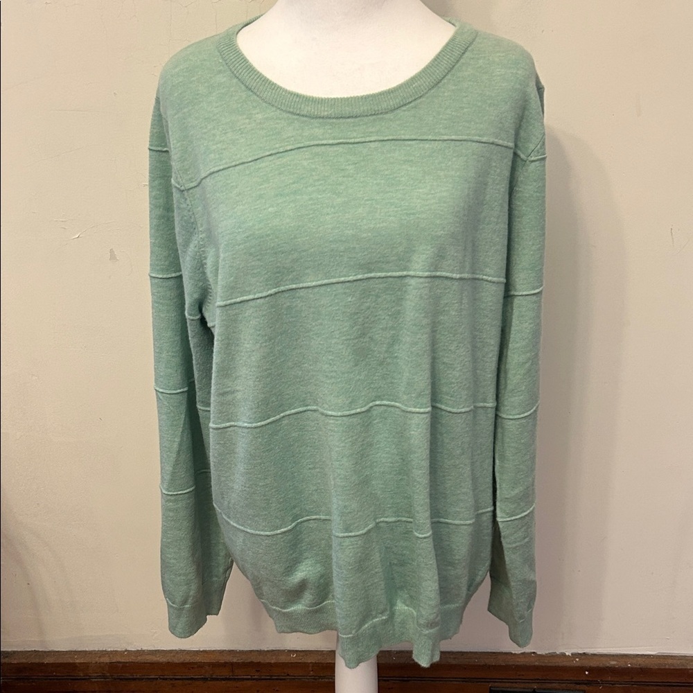 Stitches + Stripes pale green long sleeve lightweight sweater Size XL NWOT